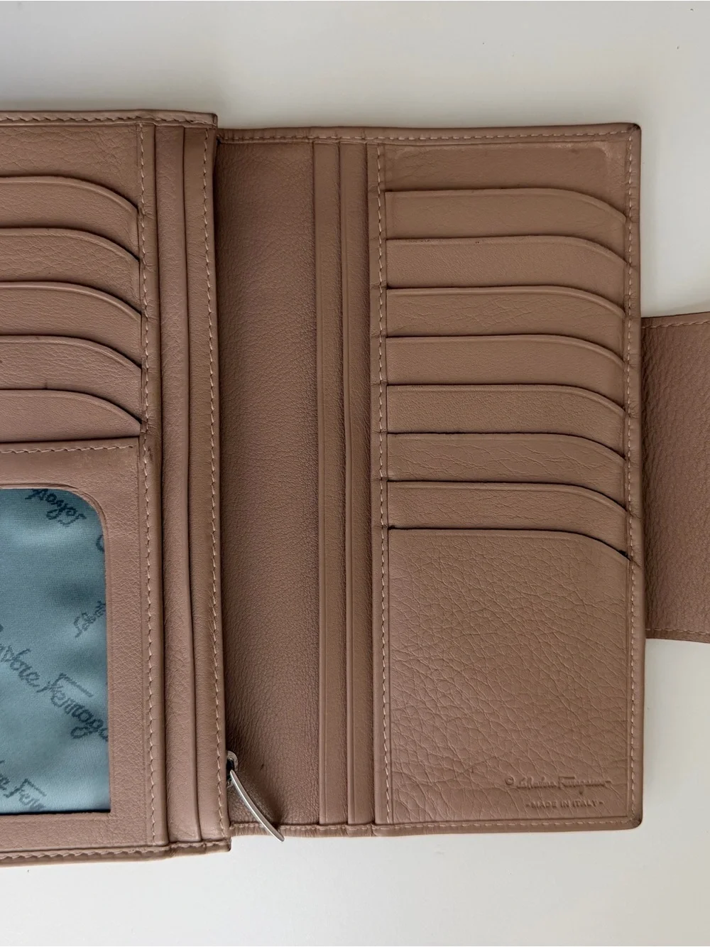 Authentic Salvatore Ferragamo Gancini Continental Leather Wallet